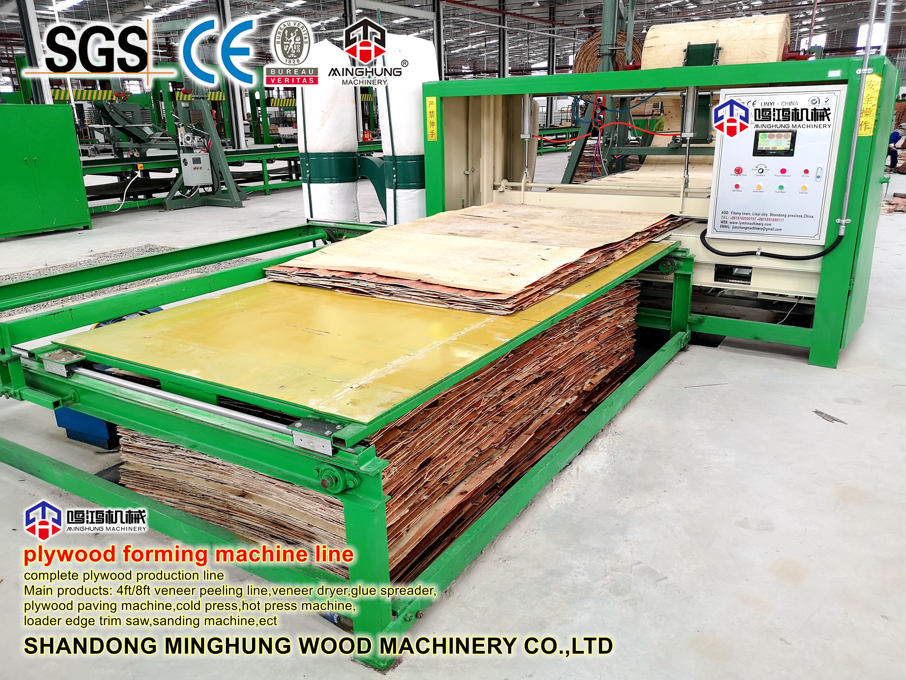 MINGHUNGlini mesin paving veneer kayu lapis