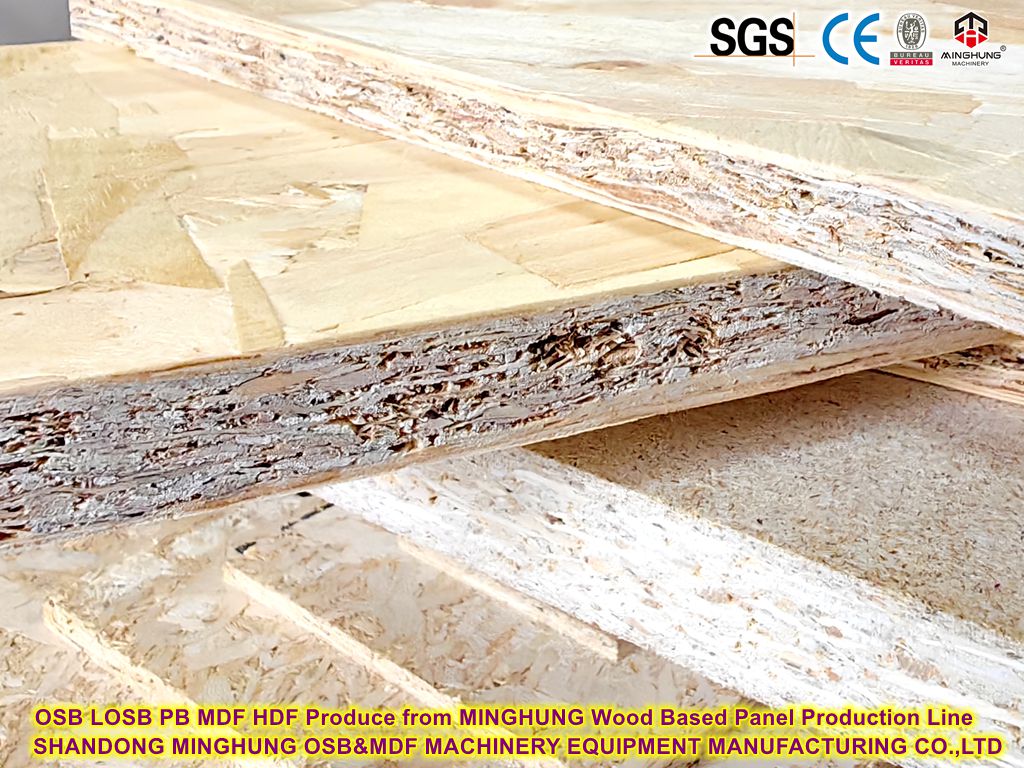 LOSB PB MDF HDF Produk dari MINGHUNG Jalur Produksi Panel Berbasis Kayu