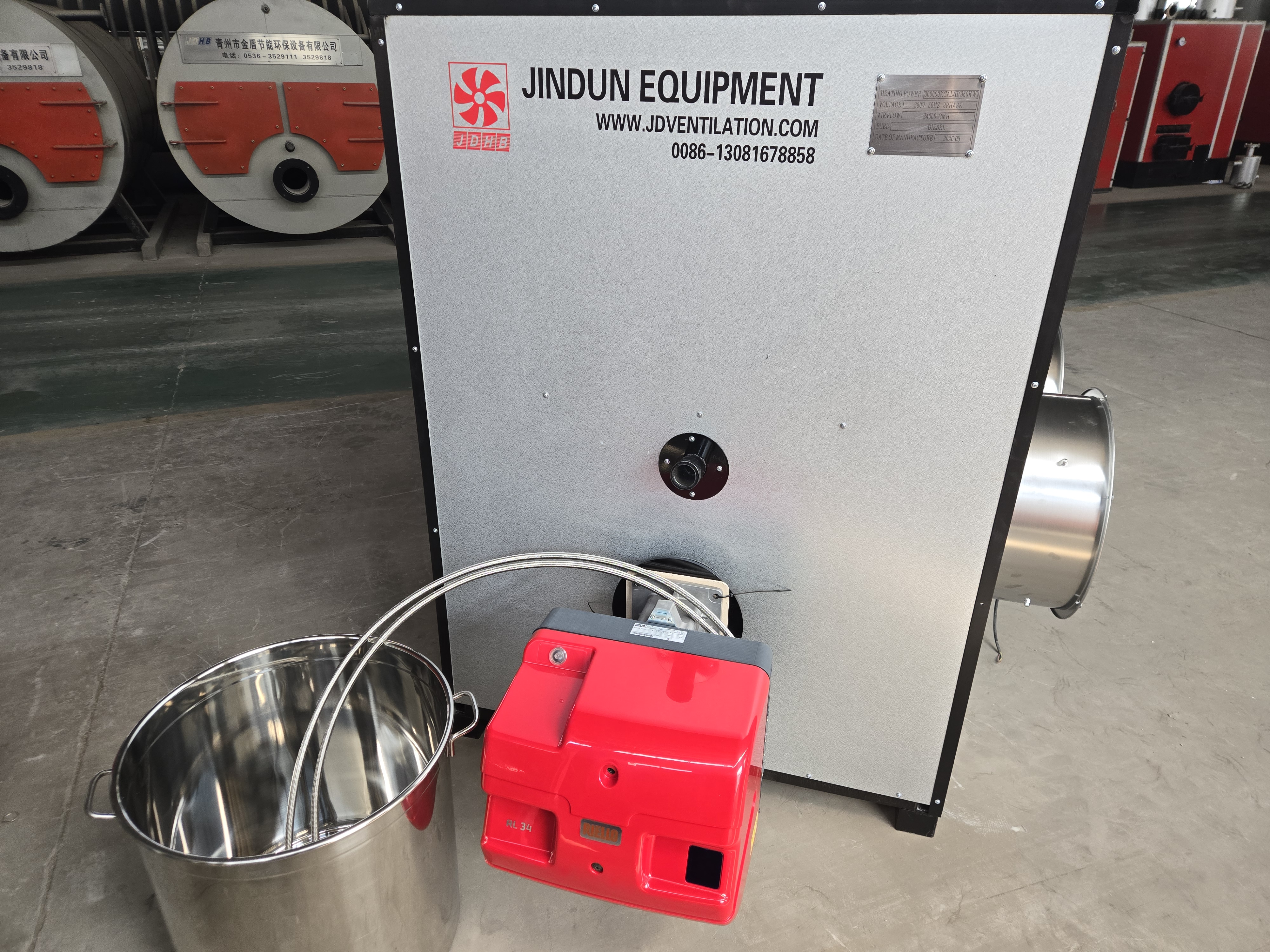 Diesel or Gas burning air heater for greenhouse and warehouse and poultry farm