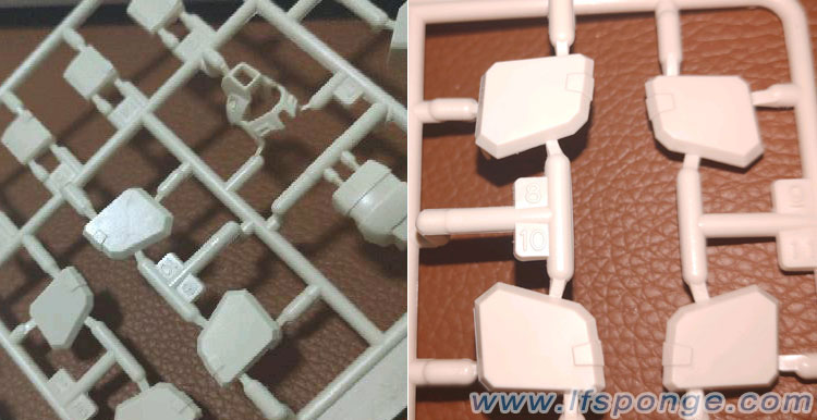 Remove cratches and water marks by injection molding repair spogne