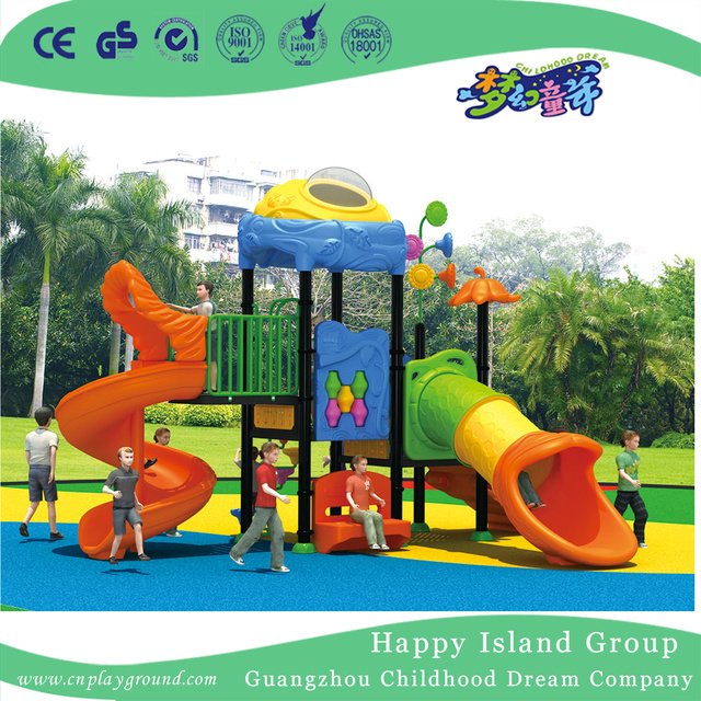 Cartoon Kinder verzinktem Stahl Spielplatz mit Ozean Tier (HG-9801)