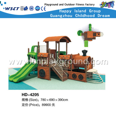 Doppel-Slide Outdoor Kinder verzinktem Stahl Spielplatz für Zug Modell Ausrüstung (HD-4205)
