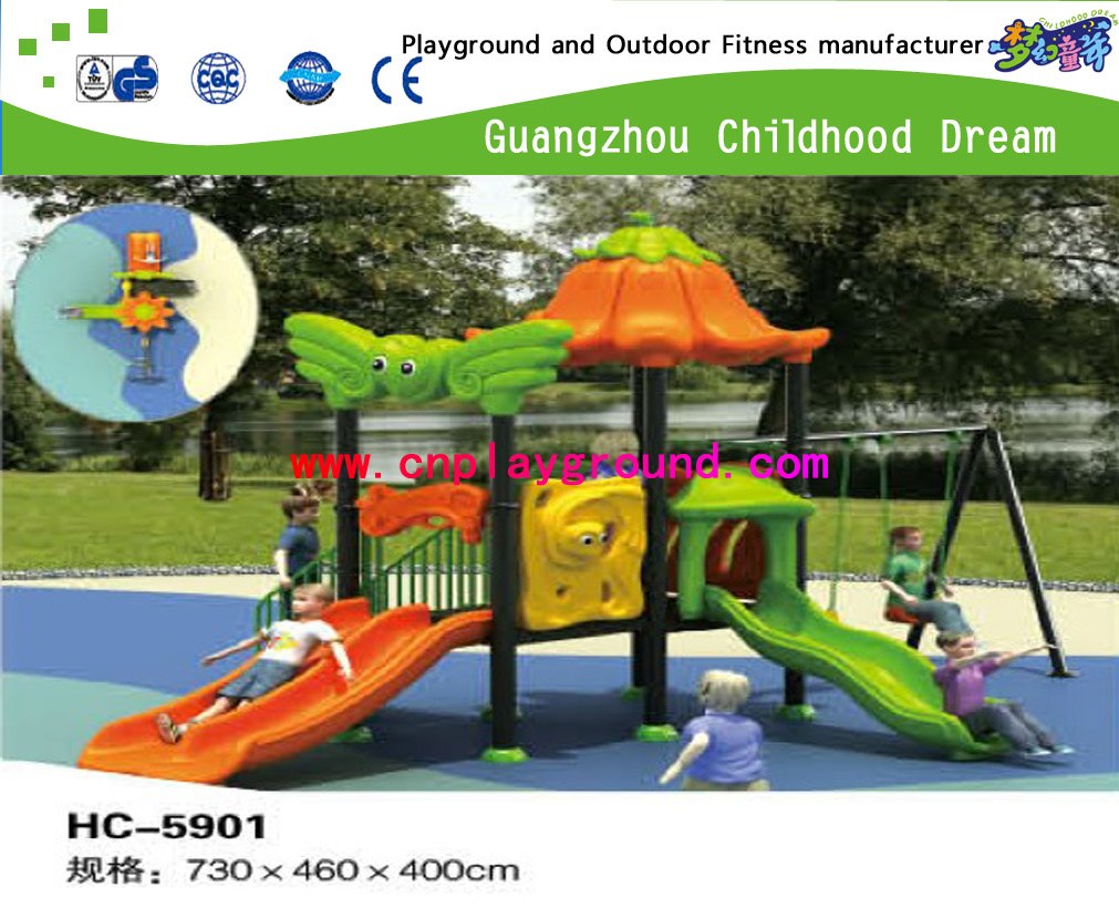 Neues Design Mittlere Größe Kinder Cartoon Outdoor Gemüse Spielplatz Set aus verzinktem Stahl (HC-5905)