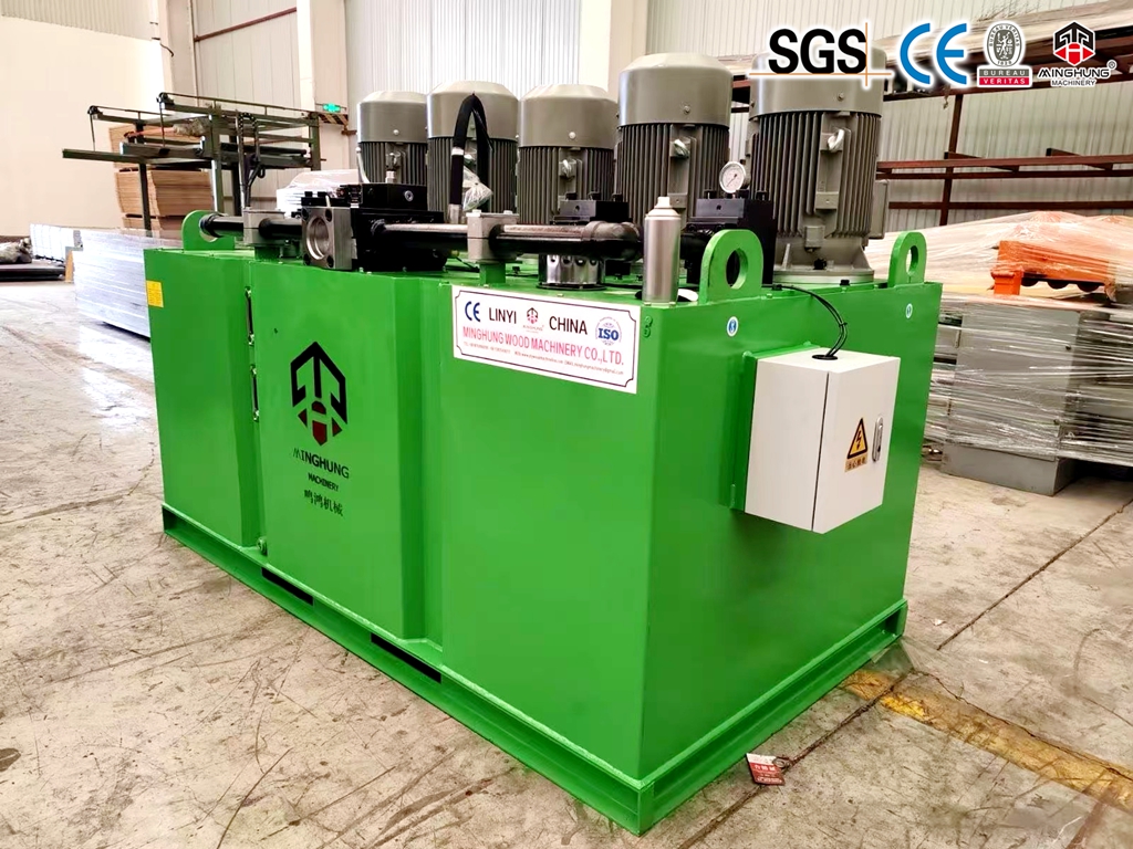 Mesin press panas kayu lapis otomatis dengan loader dan unloader