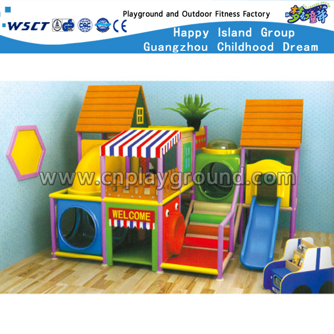 带球池的儿童木制小型室内游乐场 (HD-9304)