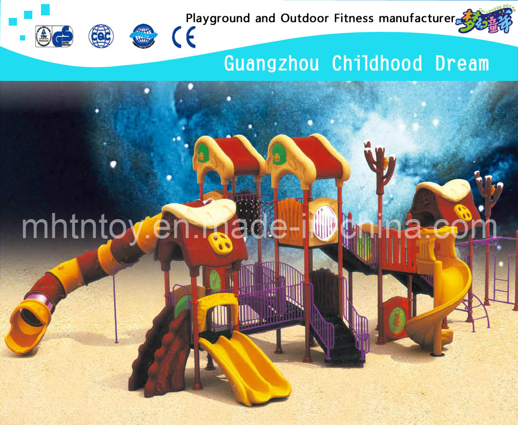 Spielplatz für Kleinkinder im Freien aus verzinktem Stahl mit Kunststoffrutschenausrüstung (HA-08501)