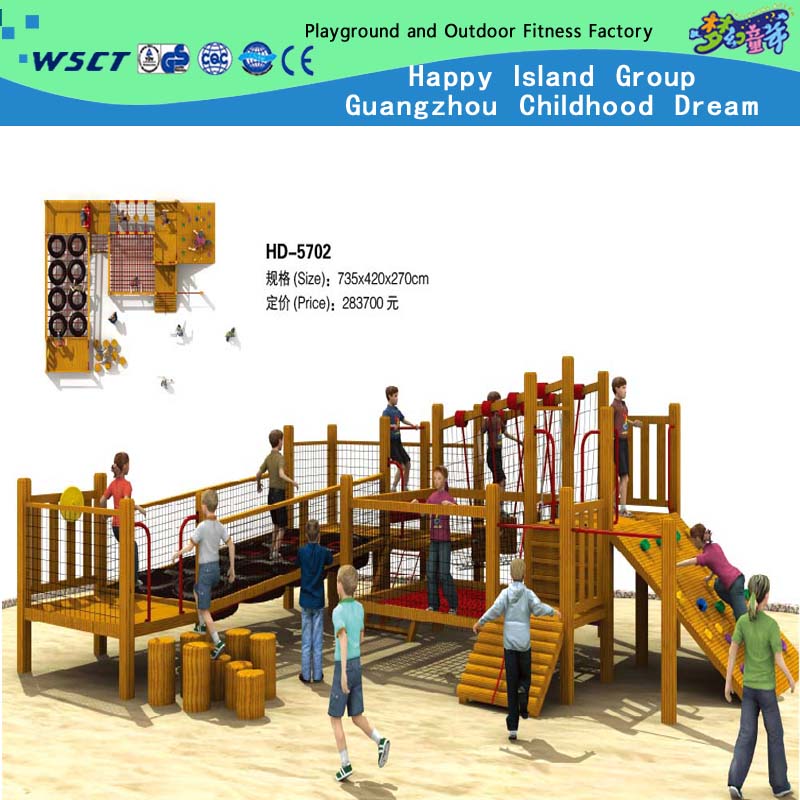 Hölzerner Kinderkletterspielplatz im Freien zum Verkauf (HD-5702)