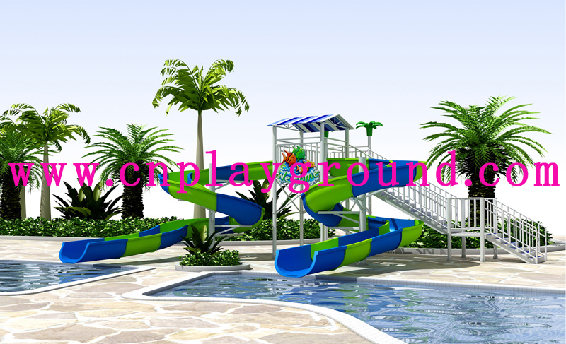 Outdoor-Hotel-Swimmingpool-Wasserrutsche-Spielset zur Förderung