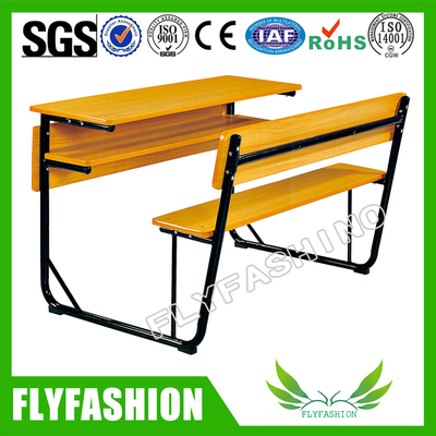 Wooden Modern Furniture Classroom Student Double Desk with Bench (SF-42D)