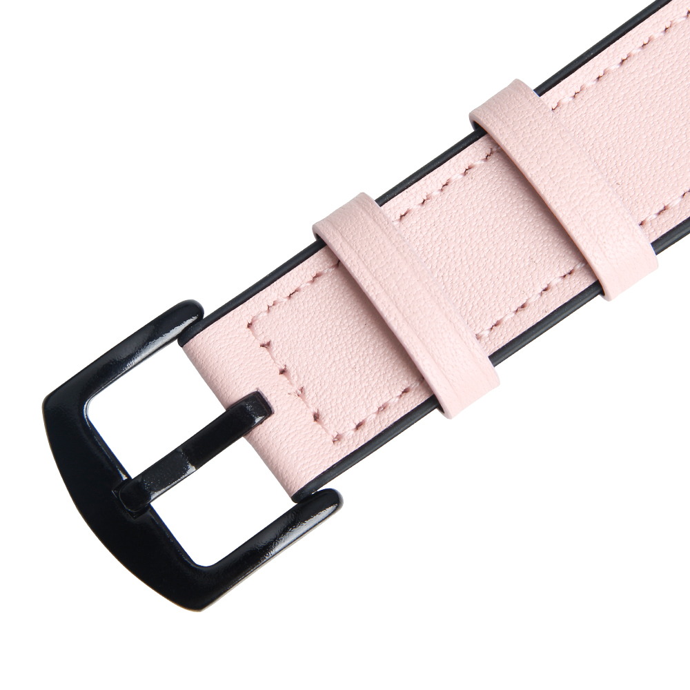 Custom 2 Piece of Pink Genuine Leather And Silcone Watch Band For ...