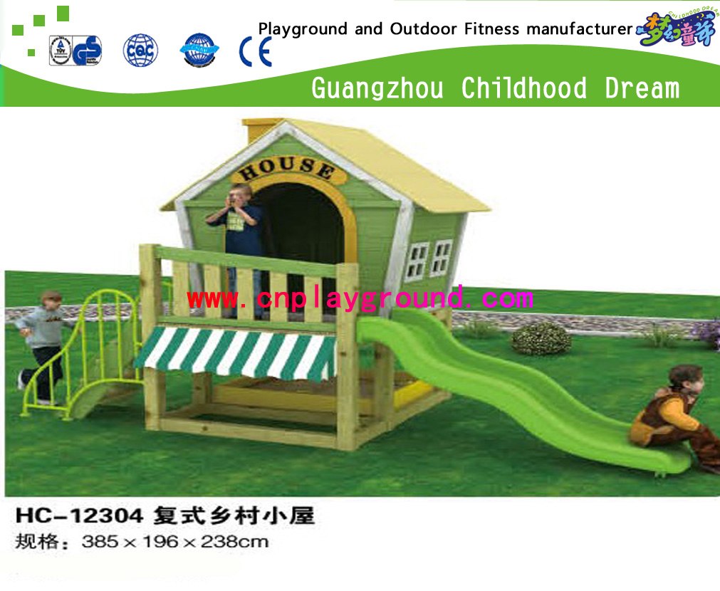 Outdoor Kinder Rollenspiel Mini Holzhaus Spielplatzgeräte