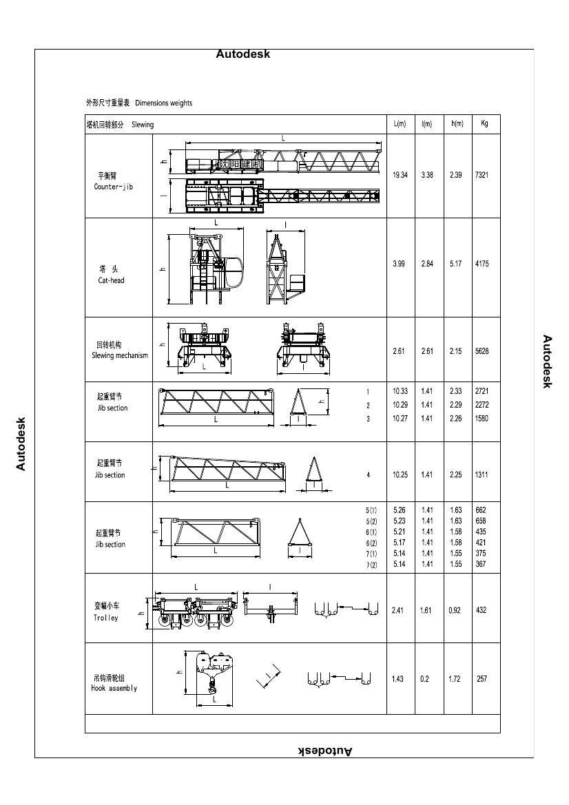 R70/15B裸照塔起重机