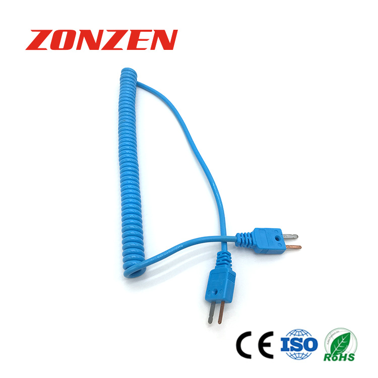 CCP-T Coiled Cords Thermocouple With Molded Mini Plug 