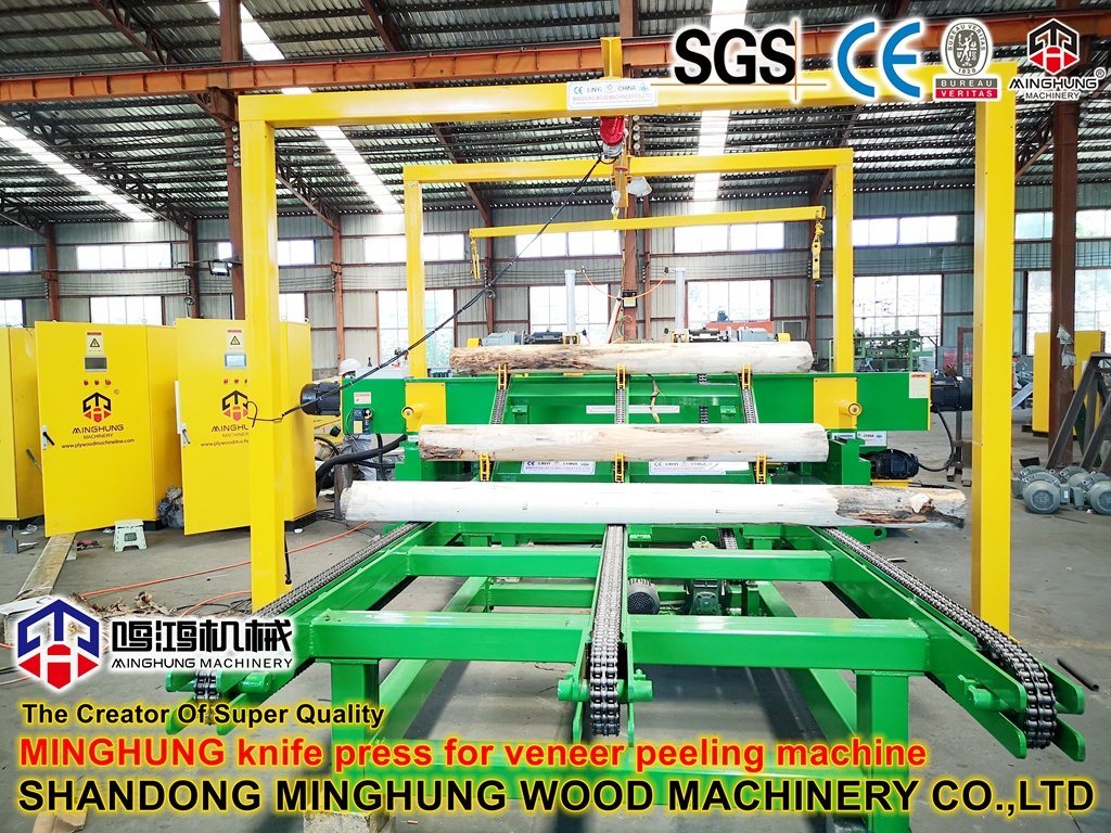 Mesin Veneer Line Produksi Kayu Lapis untuk Peeling Log