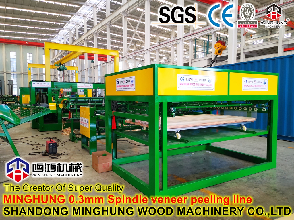 penumpukan veneer untuk mesin bubut veneer spindel