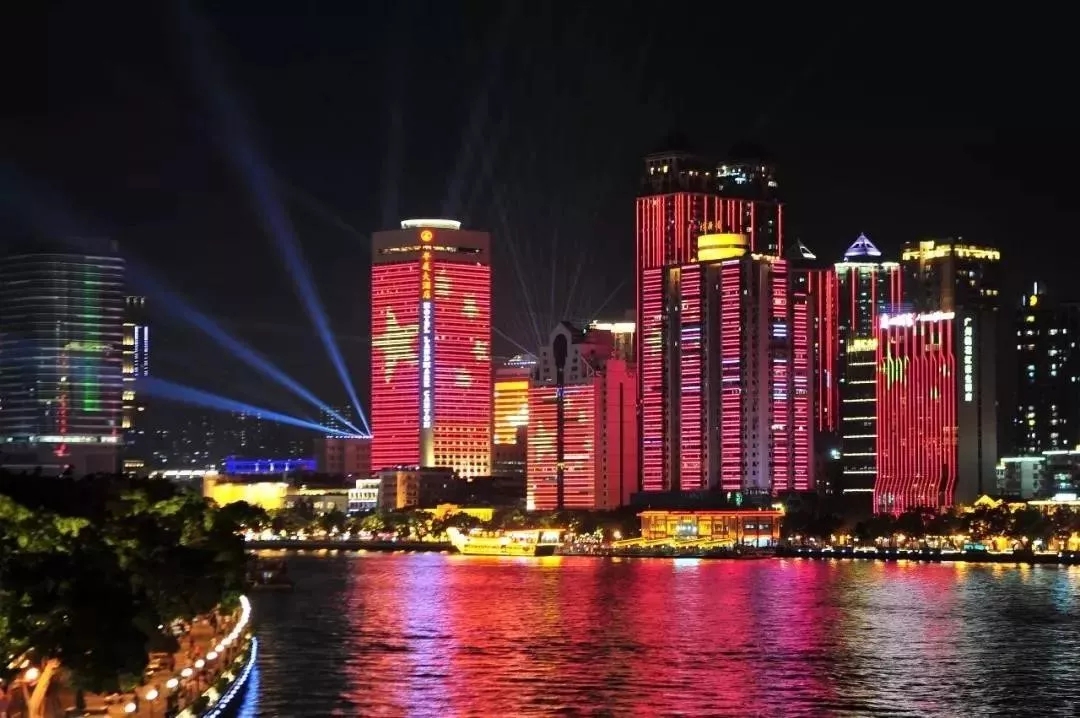 pantalla LED transparente para el día nacional de China