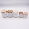 Wholesale 65ml 90ml 180ml 250ml 300ml frosted white candle jars and wooden lids