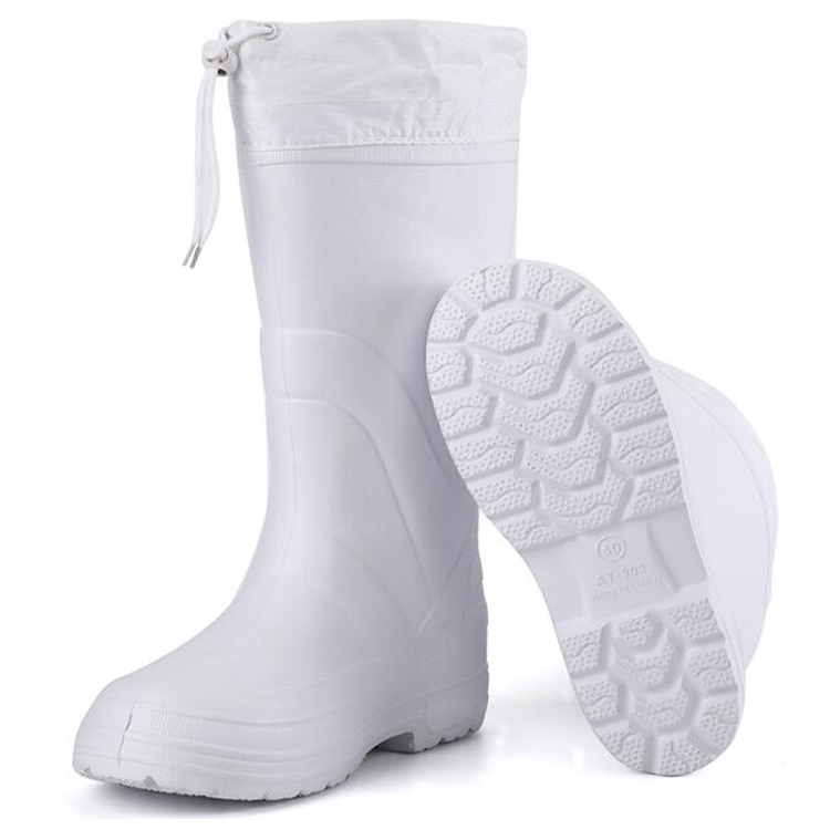 Food industry white lightweight cotton lining winter EVA boots for work