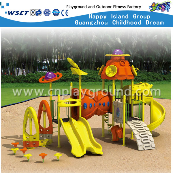 Mittlere Größe im Freien orange Kinderplastikweltraum galvanisierter Stahlspielplatz (HA-03501) 