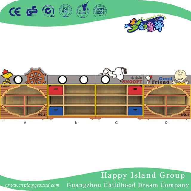  学龄前儿童卡通史努比木制儿童玩具柜 (M11-08701)