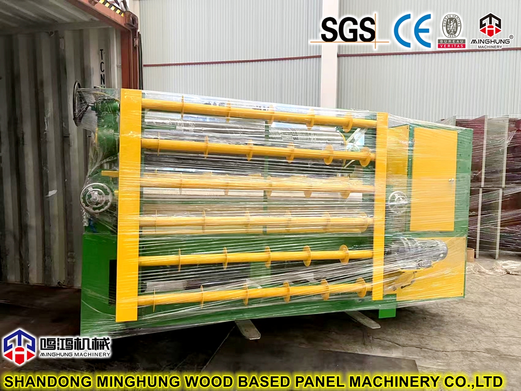 Mesin aplikasi lem pneumatik kayu lapis