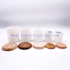Wholesale 65ml 90ml 180ml 250ml 300ml frosted white candle jars and wooden lids