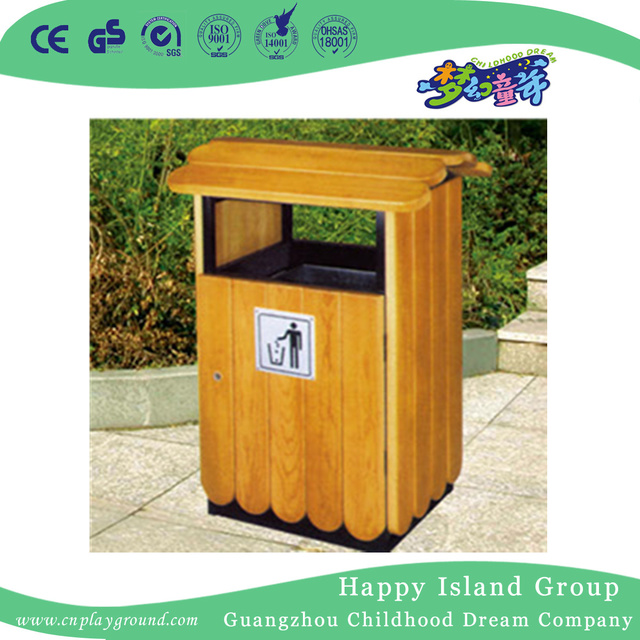 游乐园双层木质垃圾桶 (HHK-15107)