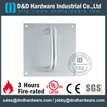 Perfil euro de mango de acero inoxidable 304 en placa cuadrada para puerta de acero-DDSP021