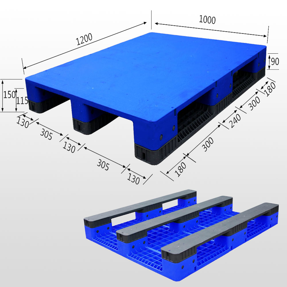 Plataforma plástica cubierta 3 corredores L1200 * W1000 * H150mm