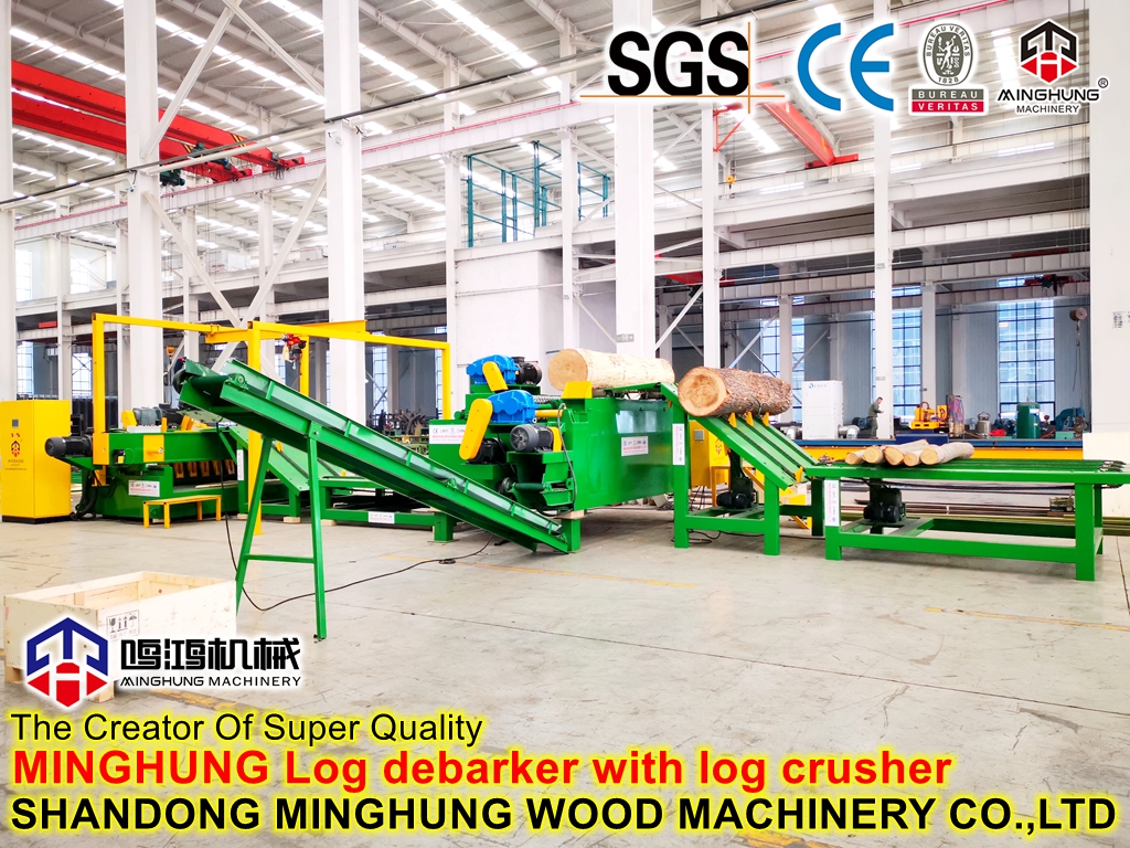 pengupas kulit kayu dengan penghancur kayu