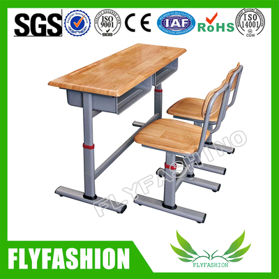 High quality wooden double desk and chairs for study room (SF-04D)