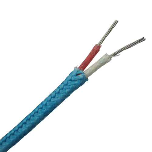 Fiberglass insulated thermocouple wire and thermocouple extension wire-- Single pair, Flat