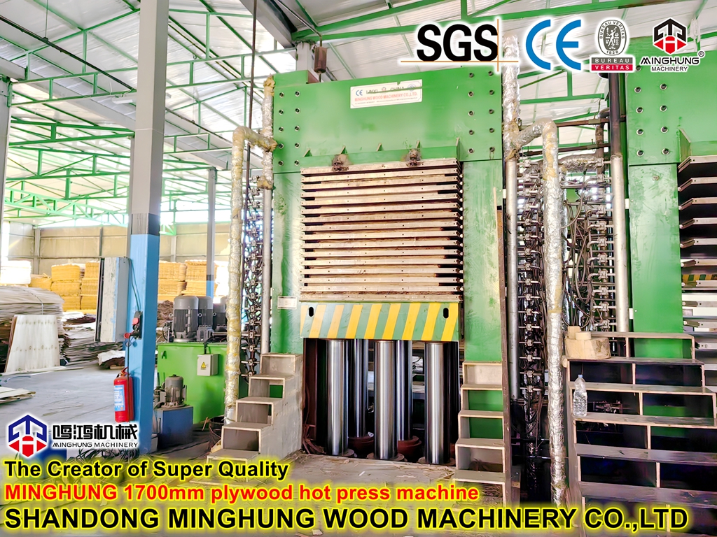 Mesin press panas kayu lapis 1700mm