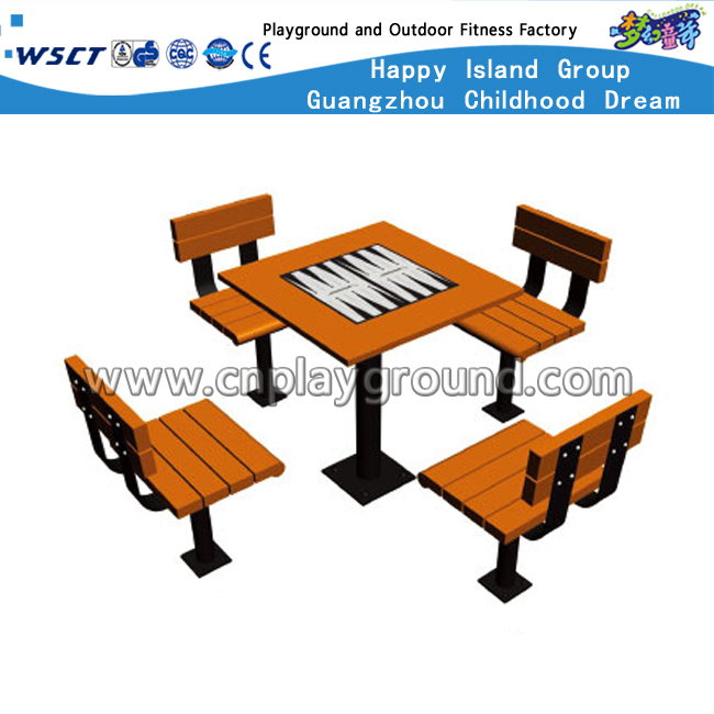 Outdoor Wooden Equipment Leisure Bank and Table Set (HD-19604)