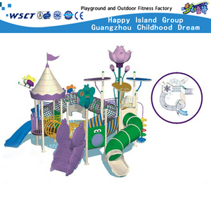 Детский игровой комплекс из оцинкованной стали с цветком лотоса для детей на открытом воздухе (HAP-06601)