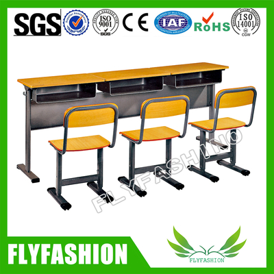 Hot sale comfortable school furniture study three table chair set(SF-12D)