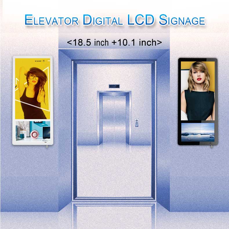 LCD -Mediendisplay auf dem Aufzug