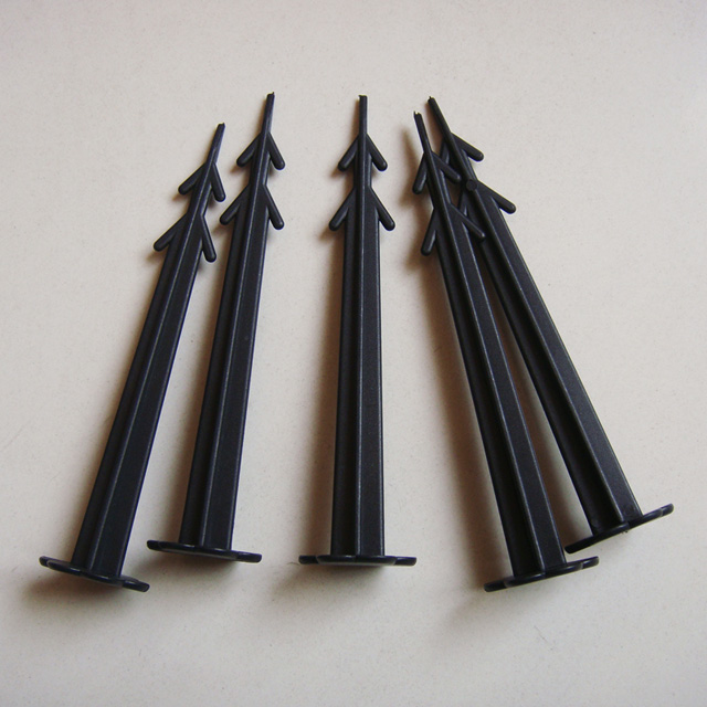 12.1cm length PP Black color plastic ground pegs,ground cover pins ,plastic nail