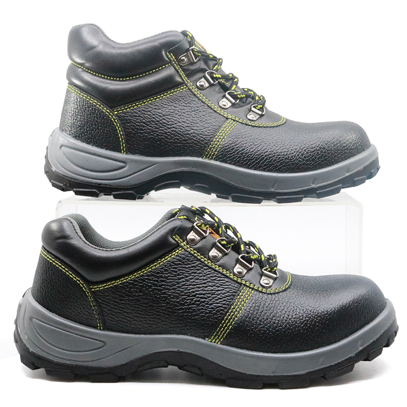 China black leather deltaplus sole anti static steel toe men work shoes