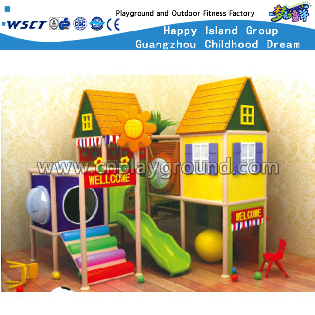 带球池的儿童木制小型室内游乐场 (HD-9304)