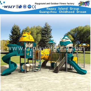 Outdoor Kinder Blau und Gelb Weltraum Kunststoff Folien Spielplatz (HA-04601)