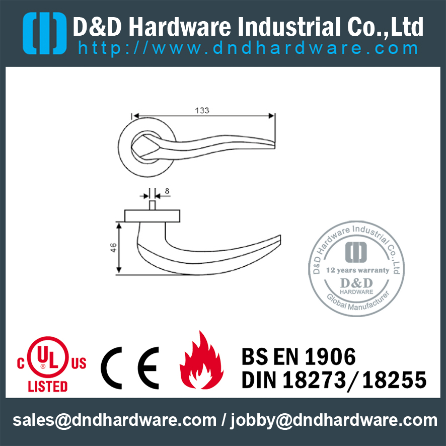 Stainless steel membungkuk desain populer pegangan pintu padat untuk Pintu Eksternal - DDSH131