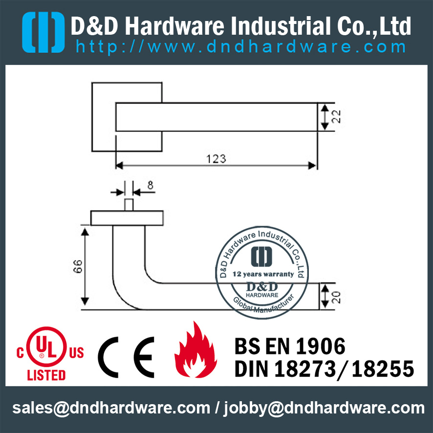 单弯型SS304拉手 - DDSH056