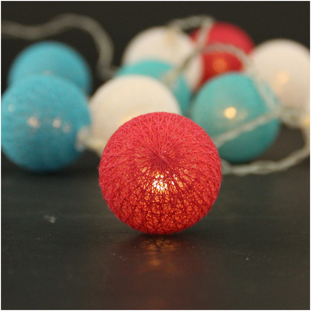 Cotton Ball Light String Christmas Light Holiday Decoration Ball String ...