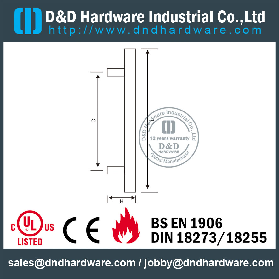 Tire de la manija Cuadrado “T” Hardware de nivel D y D