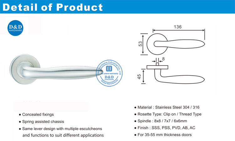 Pegangan Pintu Tuas Eksterior-DDSH024-D & D Hardware