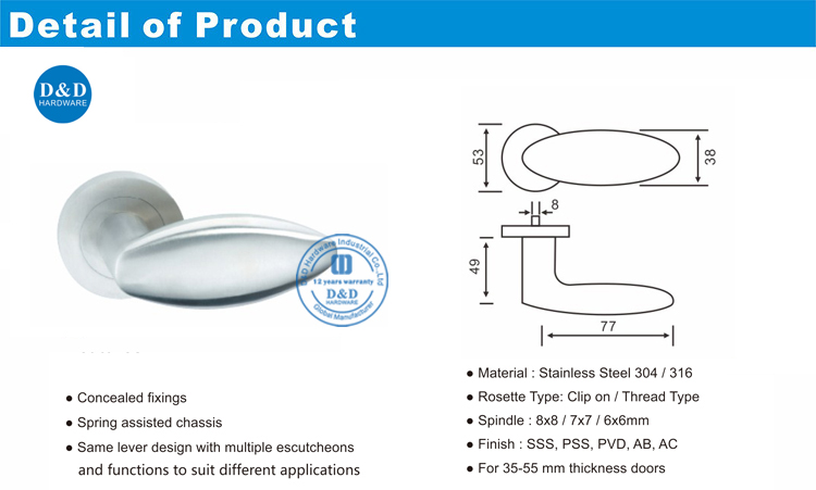 Tuas Pintu Depan Handle-DDSH031-D & D