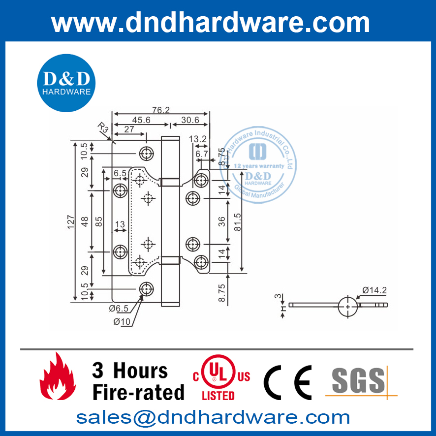 Engsel Siram Modern Stainless Steel untuk Pintu Kantor-DDSS026