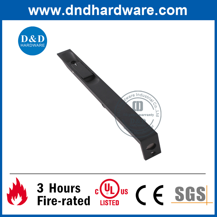 Parafuso de porta nivelado preto de aço inoxidável resistente para porta de aço -DDDB001