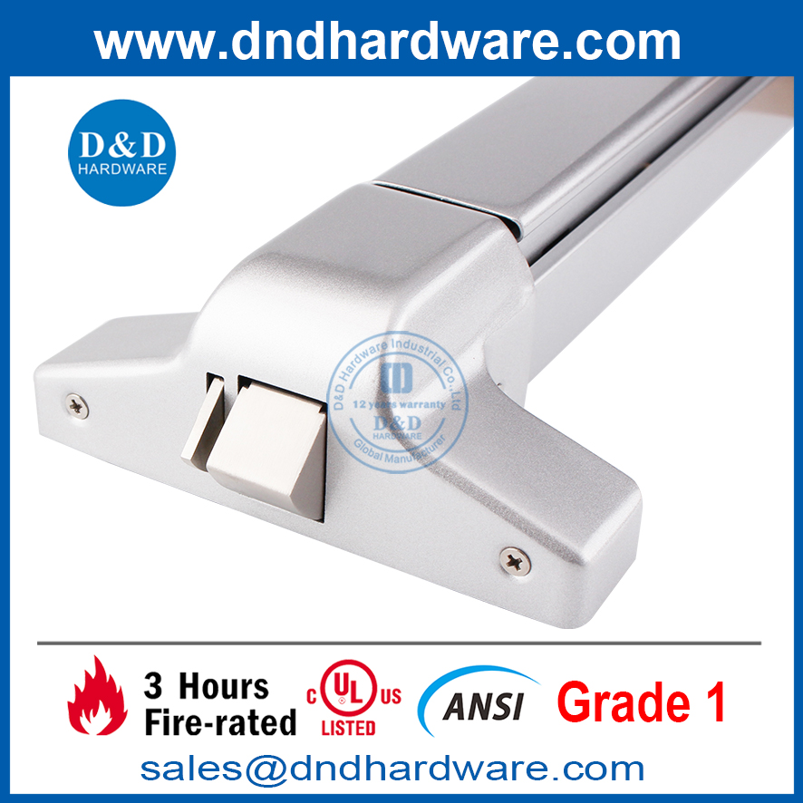 Dispositivo de salida de pánico con clasificación de incendio 304 de acero inoxidable listado en UL -DDPD003